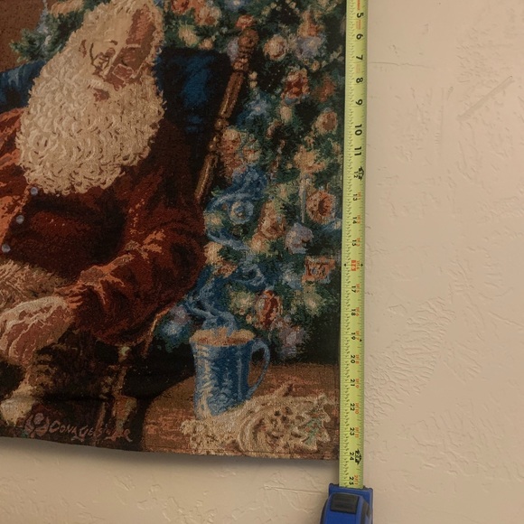 Christmas mas Santa Fiber Optic Tapestry Wall Hanging Dona Gelsinger - Picture 8 of 8